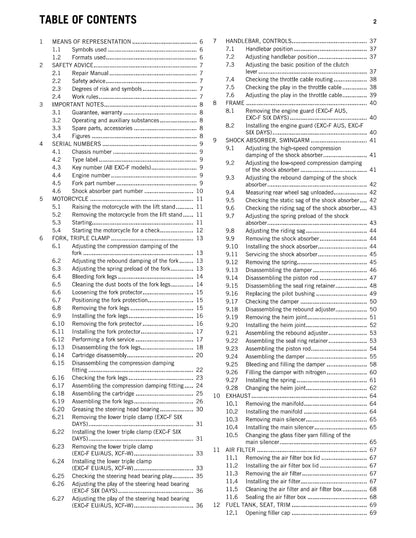 KTM 2012 - 250 Exc-f Six Days Xcf-w - Service Workshop Repair Manual