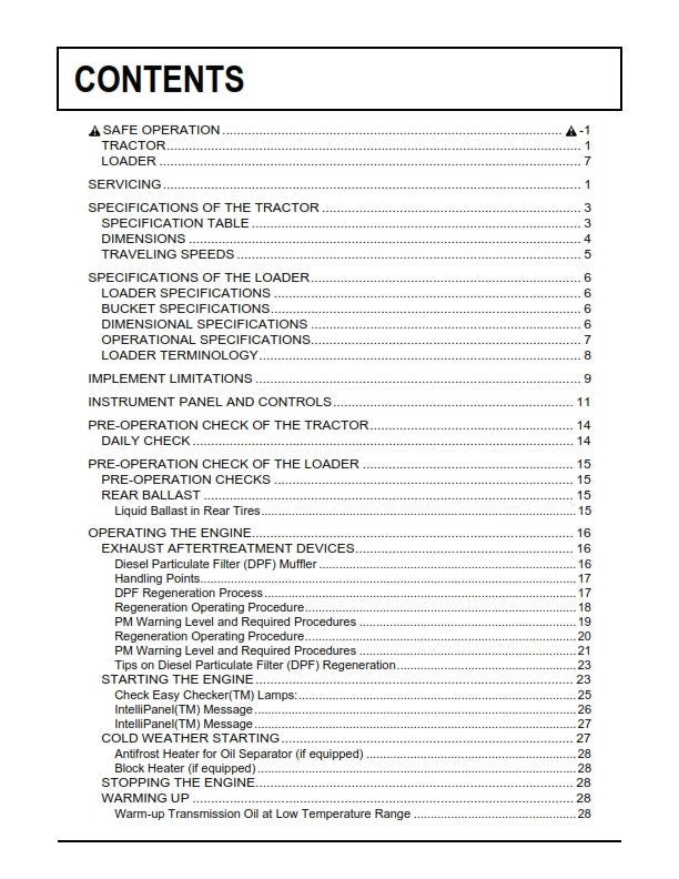 Kubota Tractor - L47TL M62TL - Operator Manual