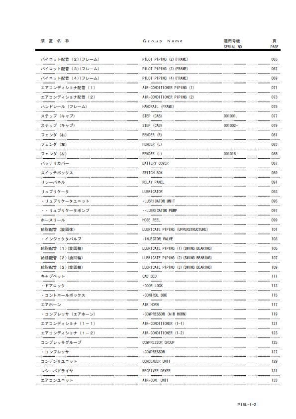 Hitachi EX2500-6 Hydraulic Excavator - Parts Manual