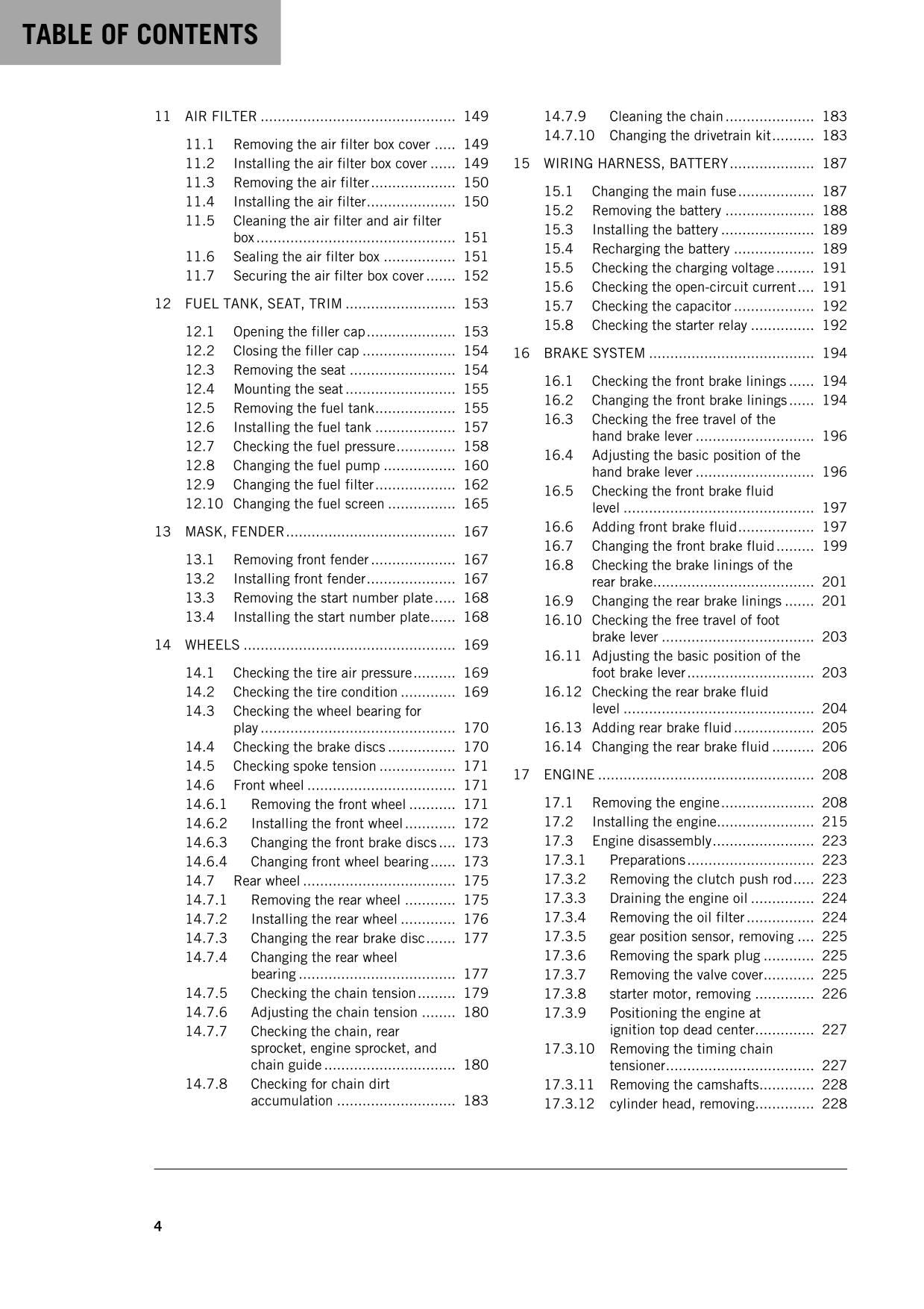 KTM 2016 - 250 SX-F XC-F - Service Workshop Repair Manual