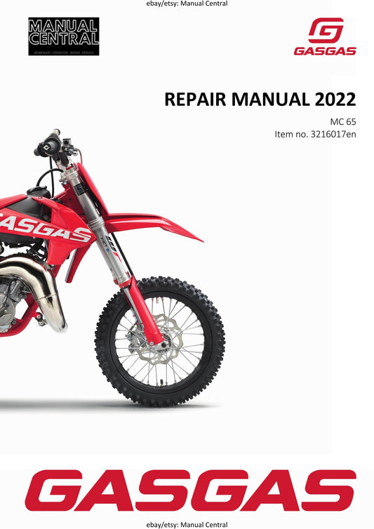 GasGas 2022 -MC 65 - Service Workshop Repair Manual