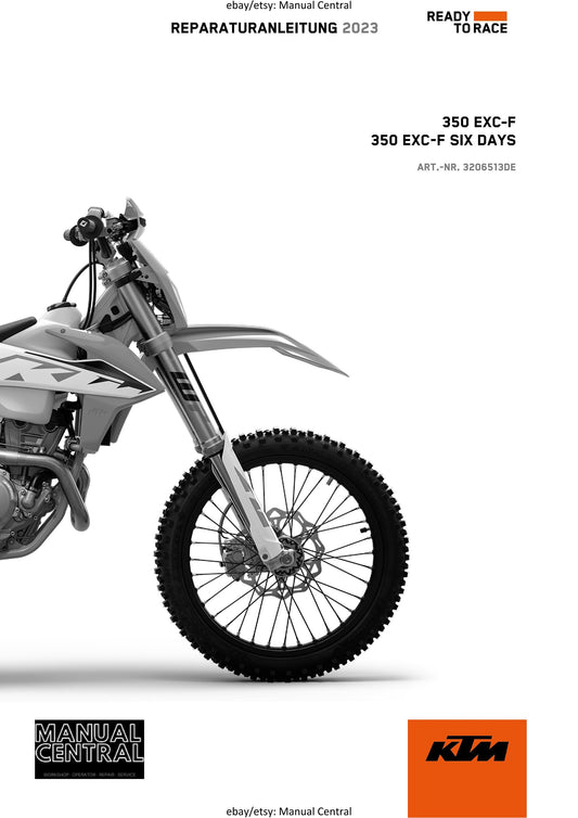 PDF - German Language - KTM 2023 - 350 Exc-f Six Days - Reparaturanleitung - Service Workshop Repair Manual