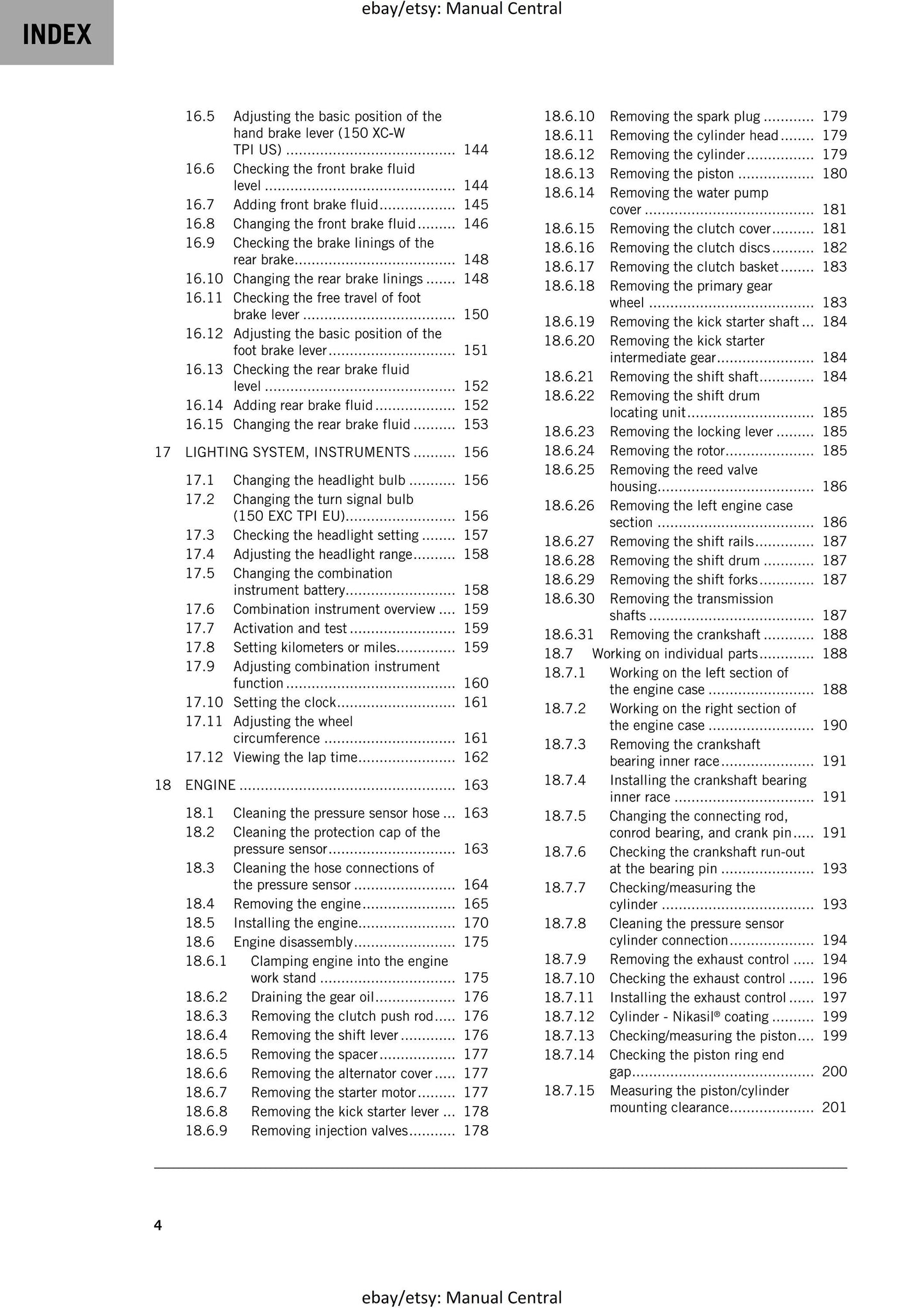 KTM 2020 - 150 Exc Xc-w Tpi - Service Workshop Repair Manual