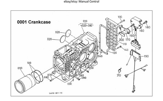 Kubota Water Cooled Diesel Engine - Spare Parts Manual - E75N E75NB3 EA300-E2NB1