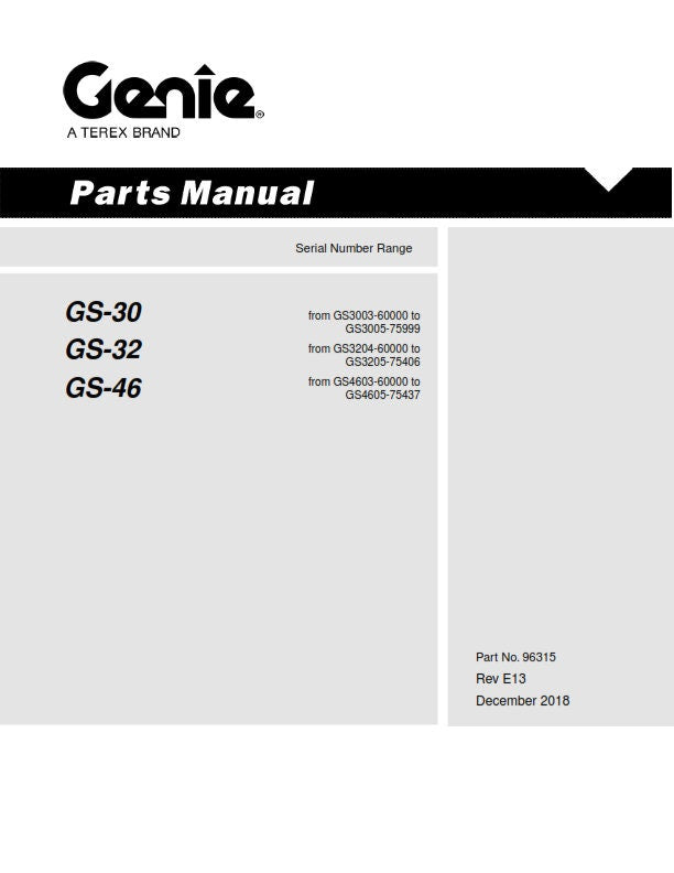 Genie - Parts Manual - Gs-30 Gs 32 Gs-46