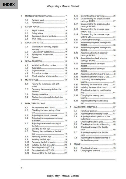 Husqvarna 2021 - FC 250 - Workshop Service Repair Manual