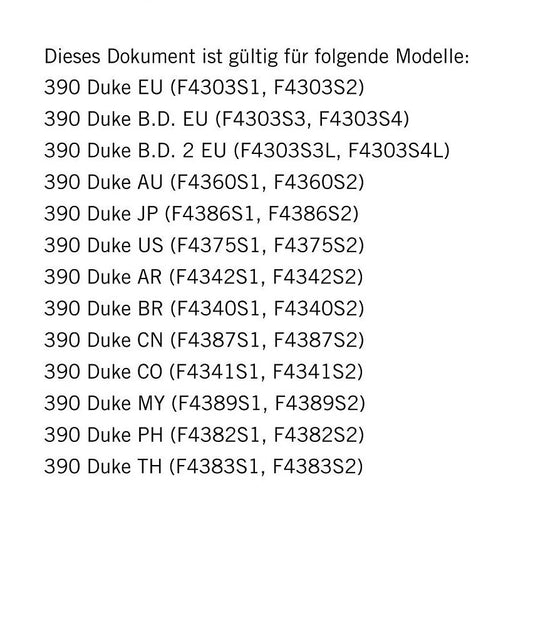 German Language - KTM 2019 - 390 Duke - Reparaturanleitung - Service Workshop Repair Manual