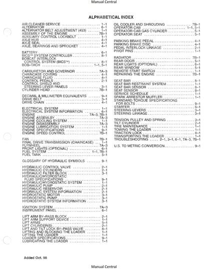Bobcat - 450 453 - Service Workshop Repair Manual