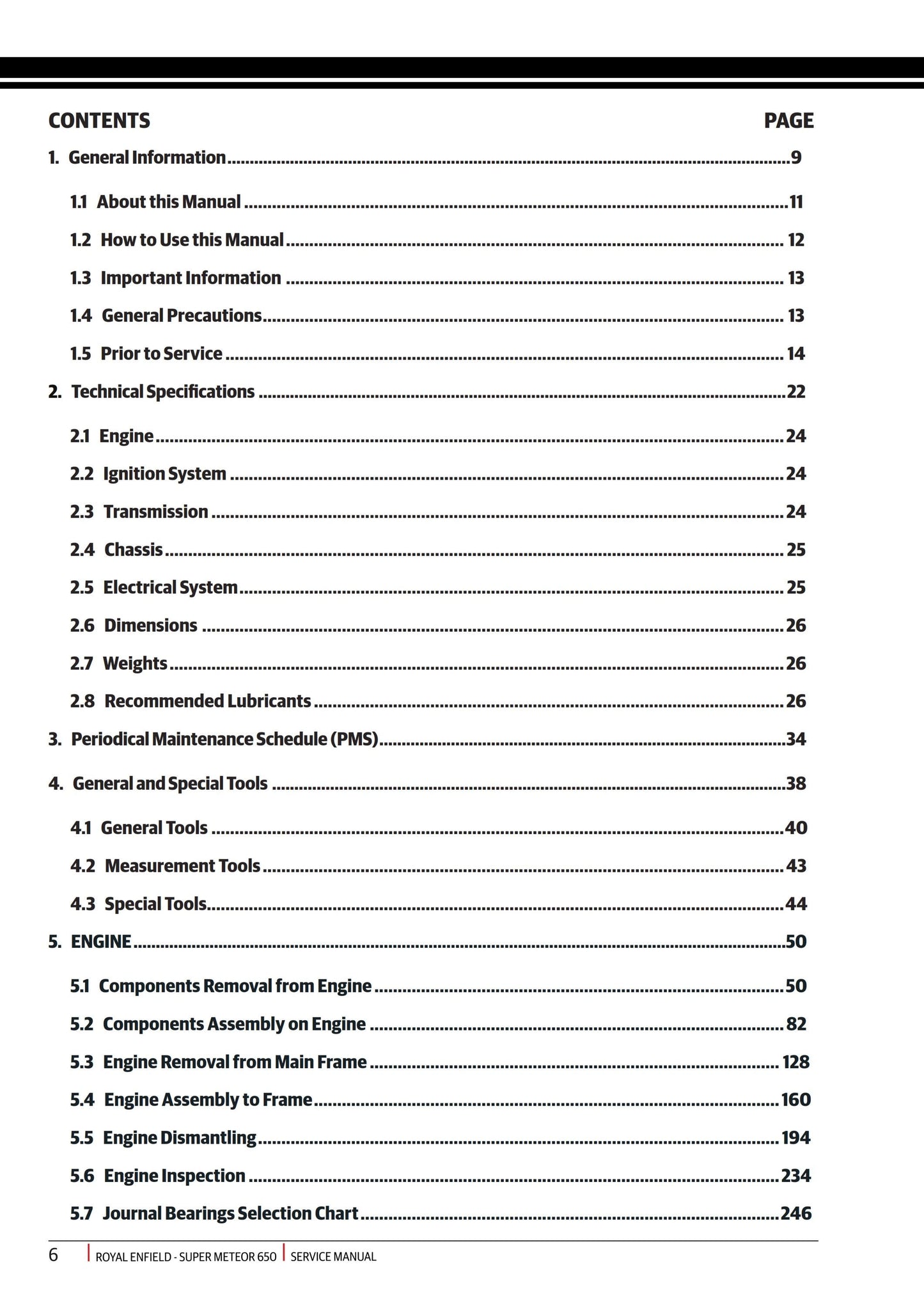 Royal Enfield - Super Meteor 650 Euro V - Workshop Service Repair Manual - 2022 Edition