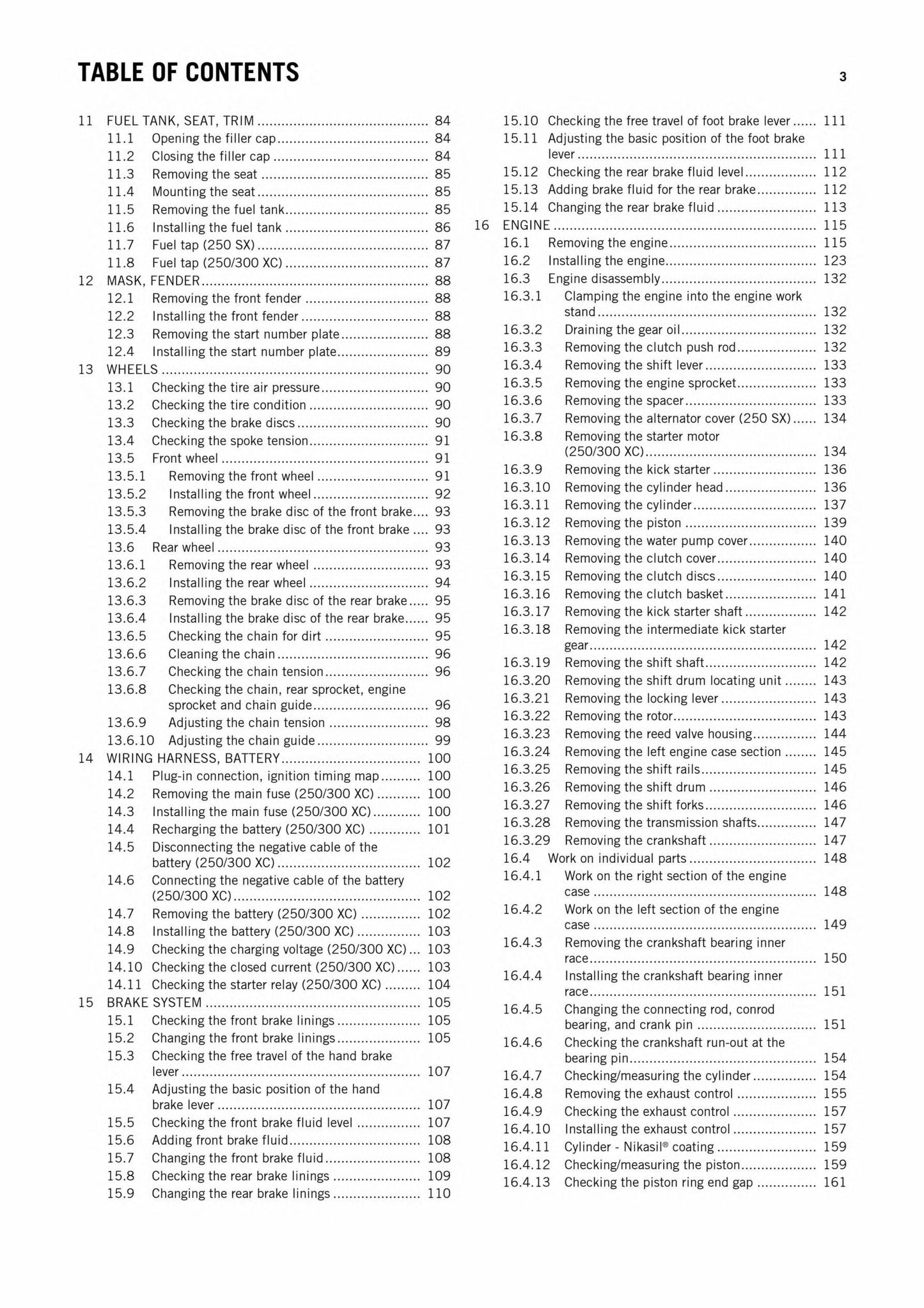 KTM 2013 - 250 300 SX XC - Workshop Service Repair Manuals