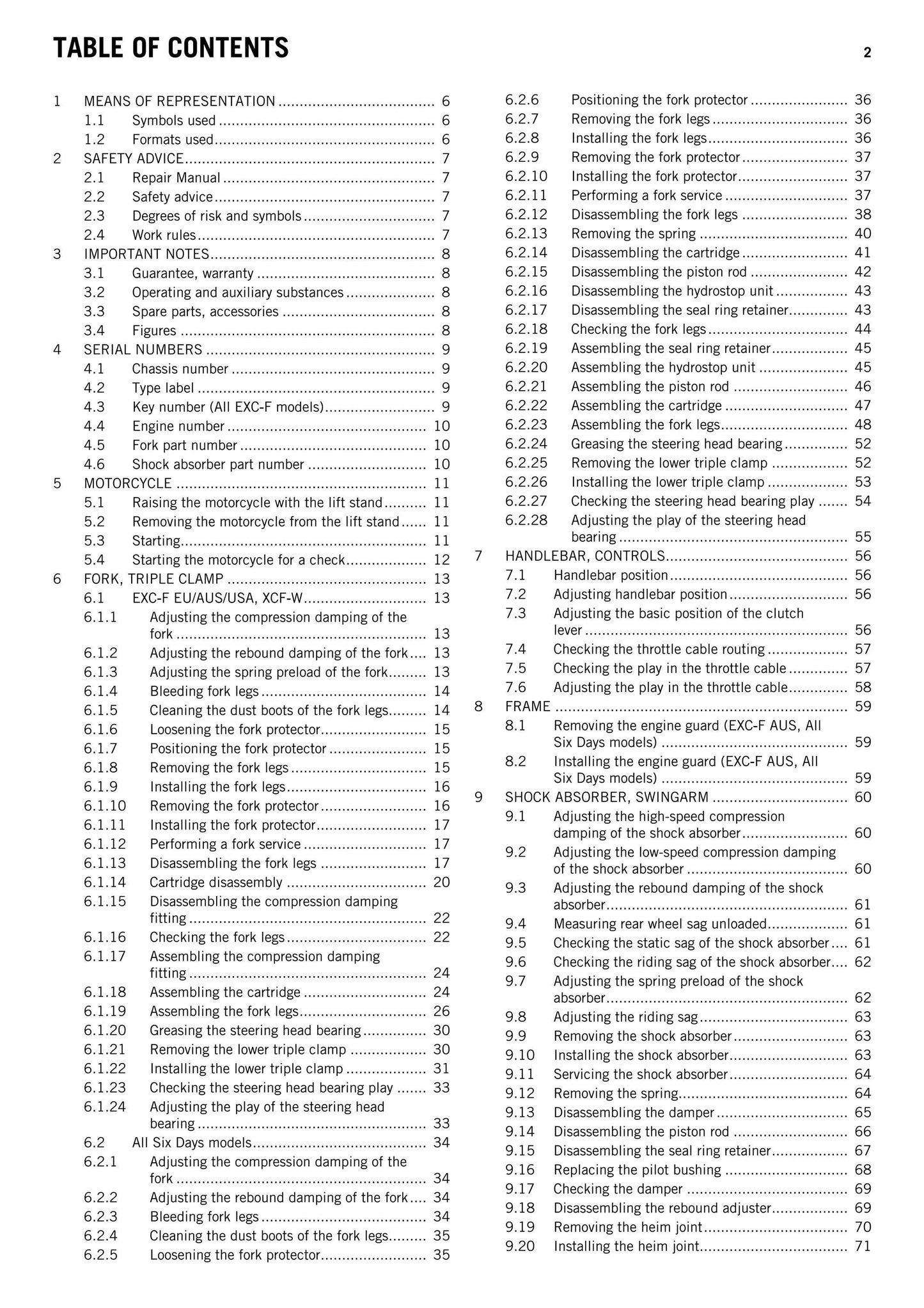 KTM 2014 - 350 Exc-f Xcf-w Six Days - Service Workshop Repair Manual