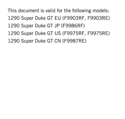 KTM 2018 - 1290 Super Duke GT - Service Workshop Repair Manual