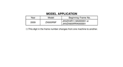 Kawasaki Ninja ZX-6R ZX600R9F- 2009 - Workshop Service Repair Manual