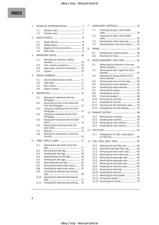 KTM 2021 - 125 DUKE - Service Workshop Repair Manual