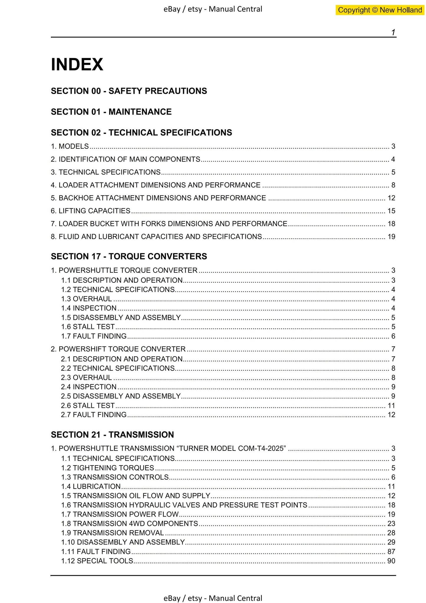 New Holland - B110 B115 - Workshop Service Repair Manual