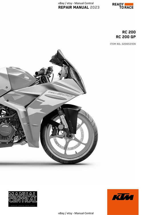 KTM 2023 - RC 200 GP - Service Workshop Repair Manual