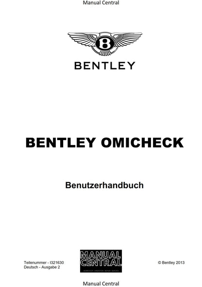 Bentley Omicheck User Manual - German Language