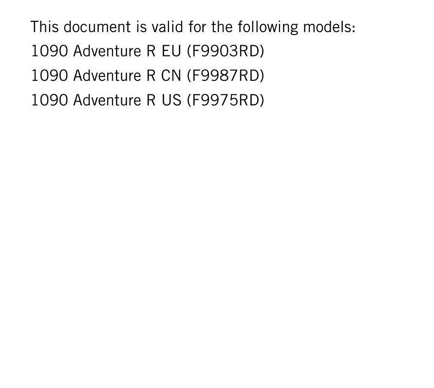 KTM 2018 - 1090 ADVENTURE R - Service Workshop Repair Manual
