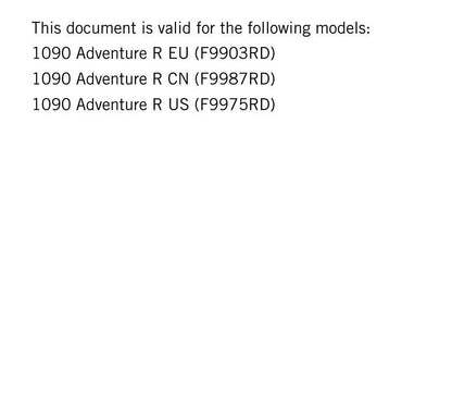 KTM 2018 - 1090 ADVENTURE R - Service Workshop Repair Manual