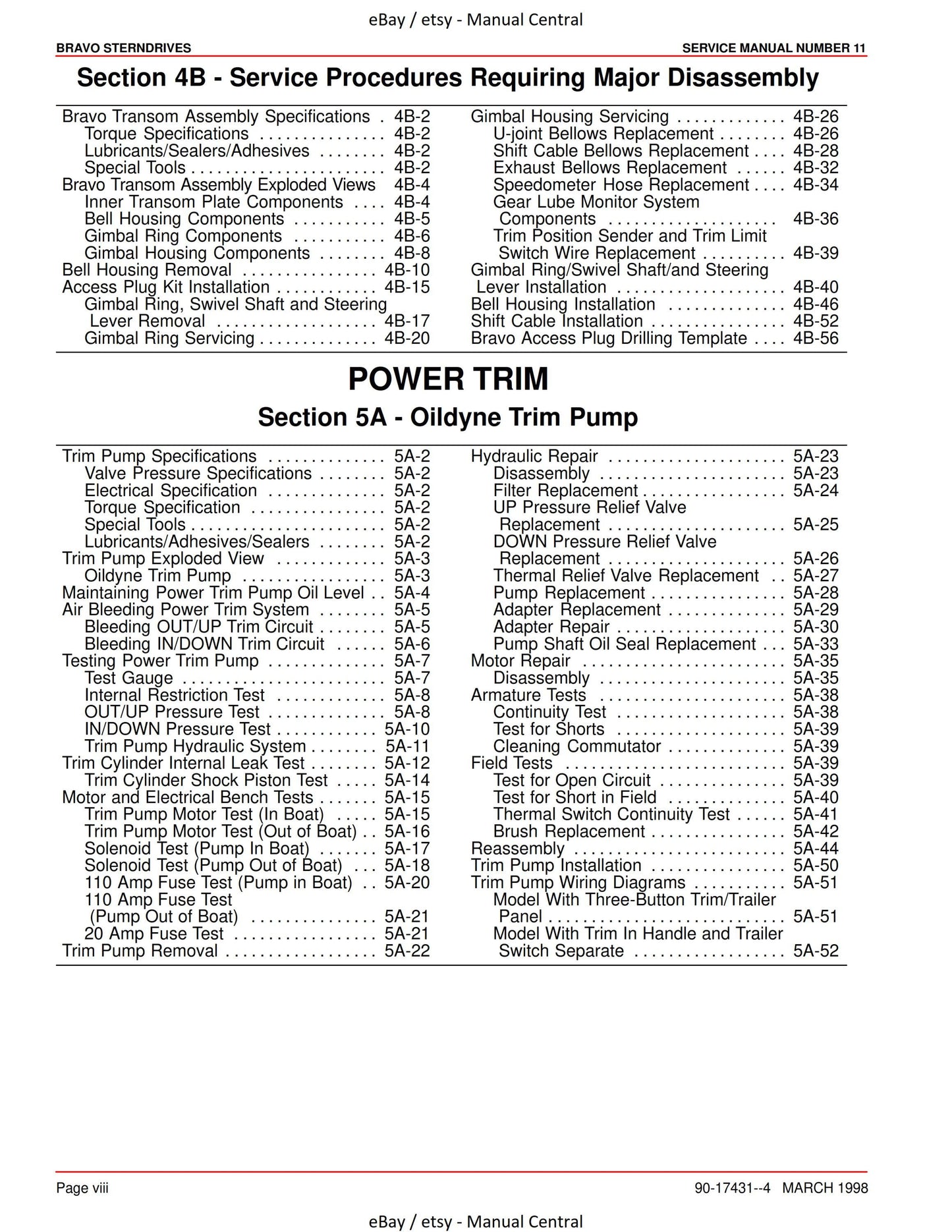 Mercury Mercruiser Service Manual 11 - Bravo Sterndrives