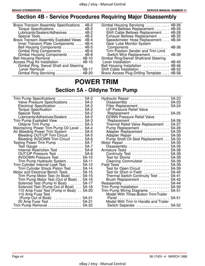 Mercury Mercruiser Service Manual 11 - Bravo Sterndrives