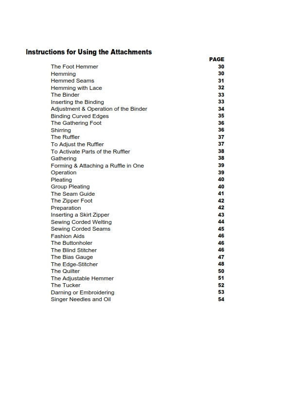 Singer Class 99 99K Sewing Machines - Instruction User Manual