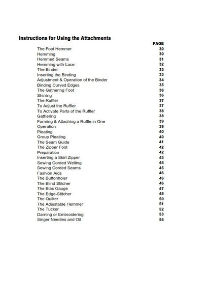 Singer Class 99 99K Sewing Machines - Instruction User Manual