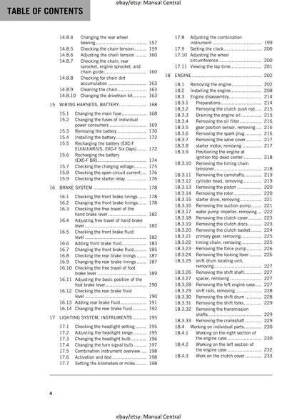 KTM 2019 -250 Exc-f Six Days - Service Workshop Repair Manual