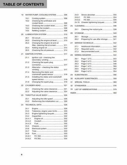 Husqvarna 2017 - FC FX 350 - Service Workshop Repair Manual