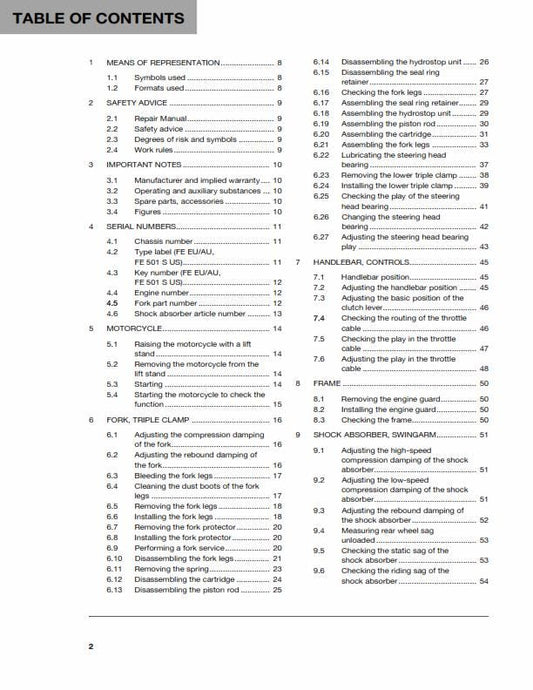 Husqvarna 2016 - FE 450 501 S - Service Workshop Repair Manual