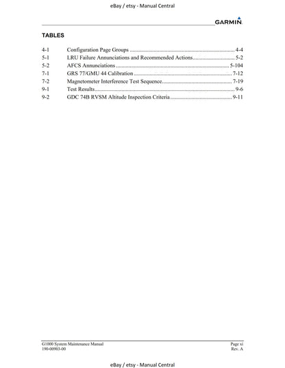 Garmin G1000 - System Maintenance Manual - LJ VLJ Aircraft