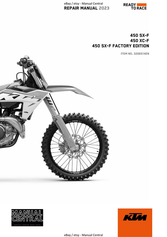 KTM 2023 - 450 Xc-f Sx-f Factory Edition - Service Workshop Repair Manual