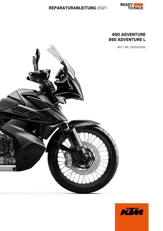 German Language - KTM 2021 - 890 Adventure & L - Reparaturanleitung - Service Workshop Repair Manual