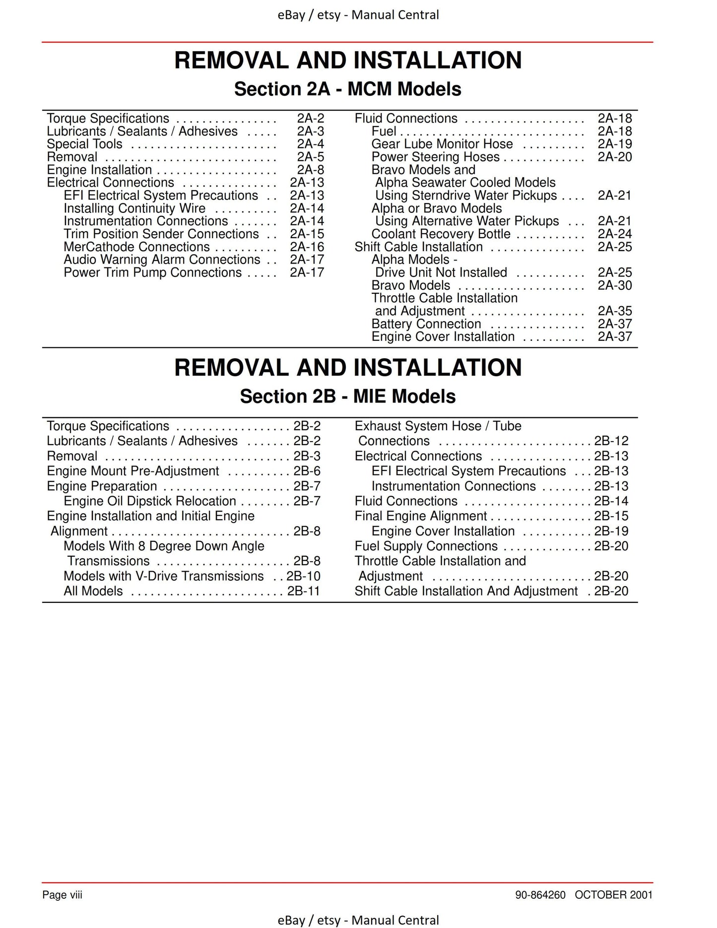 Mercury Mercruiser Service Manual 31- 5.0L 5.7L 6.2L Mpi Gasoline Engine