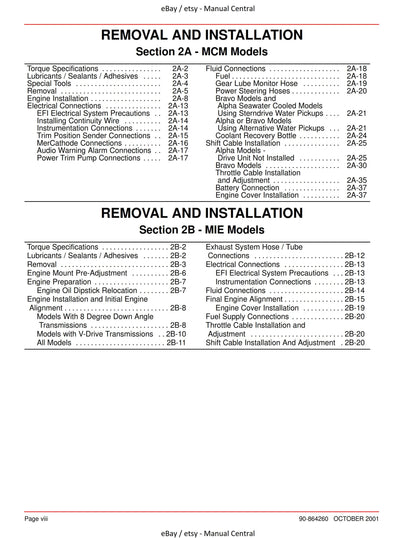 Mercury Mercruiser Service Manual 31- 5.0L 5.7L 6.2L Mpi Gasoline Engine