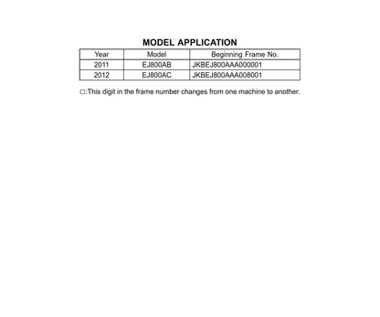 Kawasaki W800 - 2011 2012 - Workshop Service Repair Manual
