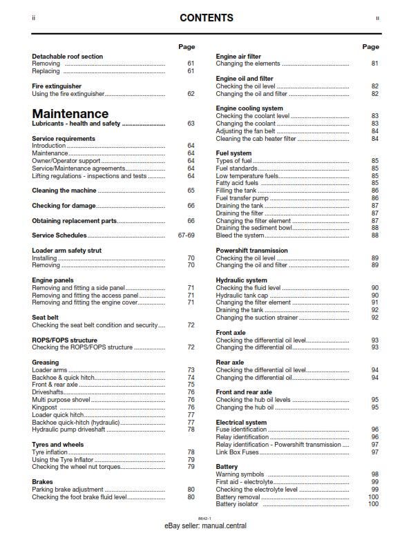 JCB 4CX Military Backhoe Loader Machines - Operator Handbook