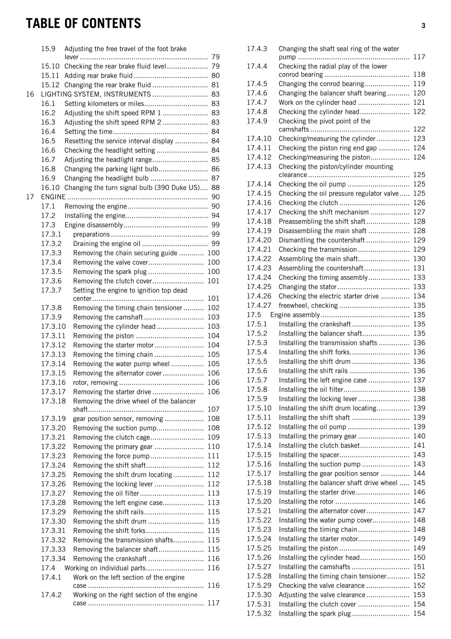 KTM 2015 - 390 Duke - Service Workshop Repair Manual
