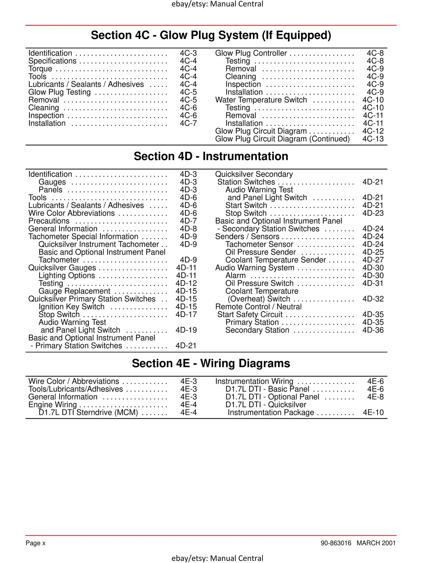 Mercury Mercruiser Service Manual 29 - D1.7L DTI - SN 0M055001 & Above