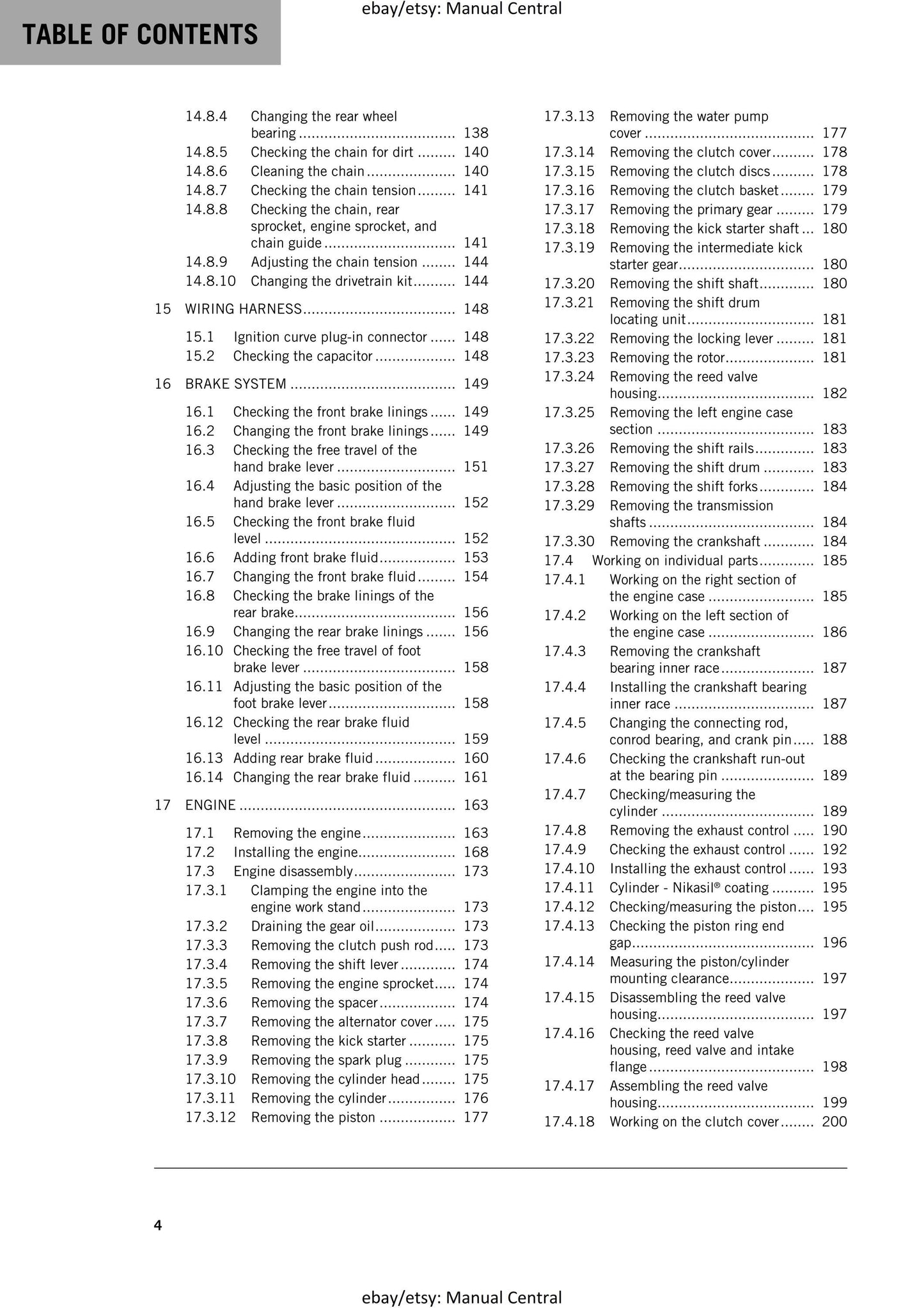 KTM 2016 - 125 150 SX - Service Workshop Repair Manual