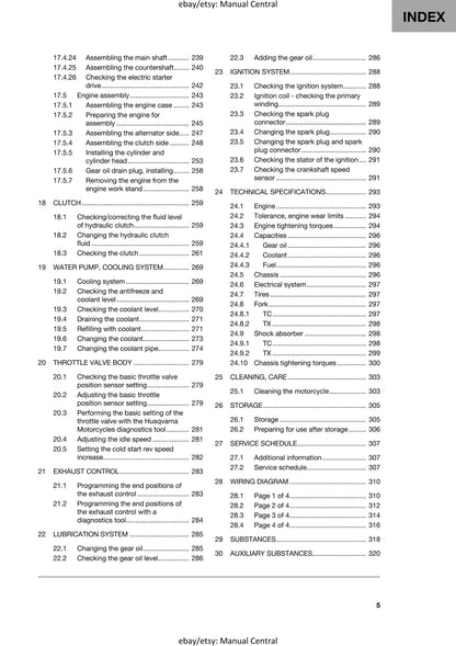 Husqvarna 2024 - TC 250 TX 300 - Service Workshop Repair Manual