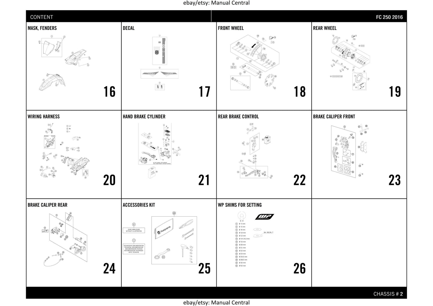 Husqvarna 2016 FC 250 - Parts Manual Catalog