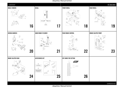 Husqvarna 2016 FC 250 - Parts Manual Catalog