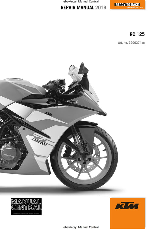 KTM 2019 - RC 125 - Service Workshop Repair Manual