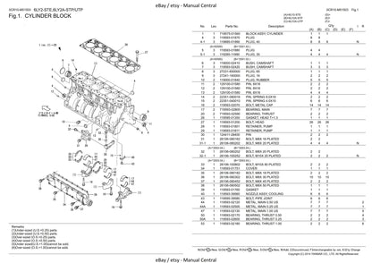 Yanmar Marine Diesel Engine - 6LY2 6LY2A STE STP UTP Parts Manual