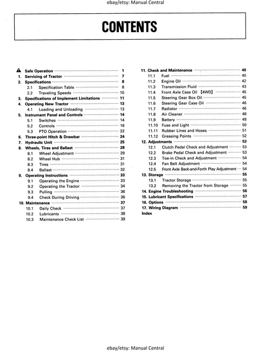 Kubota Tractor - L2250 L2550 L2850 L3250 Operator Manual User Guide