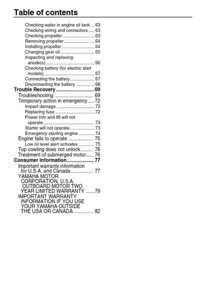 Yamaha 115 Outboard Motor Owners User Manual Guide - 2008