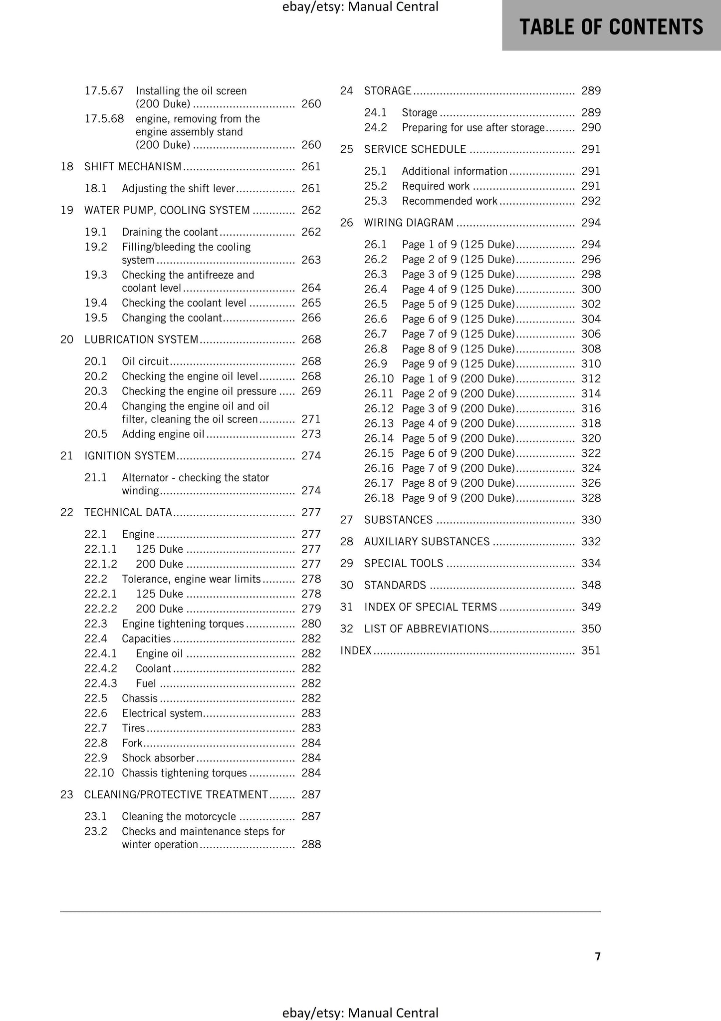 KTM 2016 - 125 200 DUKE - Service Workshop Repair Manual