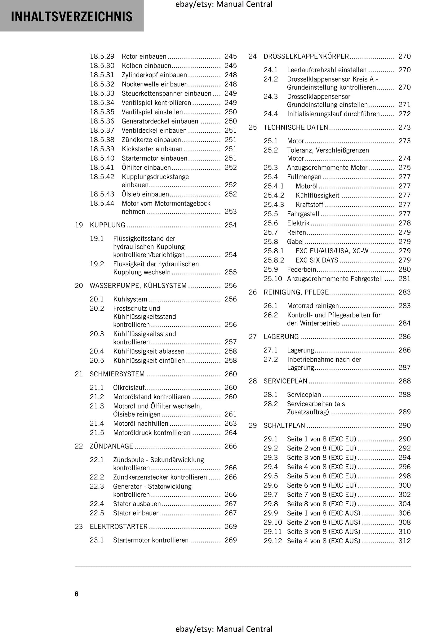 German Language - KTM 2014 - 450 500 Exc Six Days Xc-w - Reparaturanleitung - Service Workshop Repair Manual