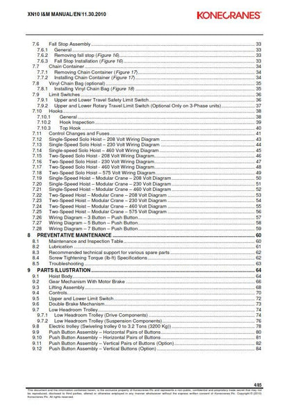 Konecranes - XN10 Chain Hoist - Installation & Maintenance Manual